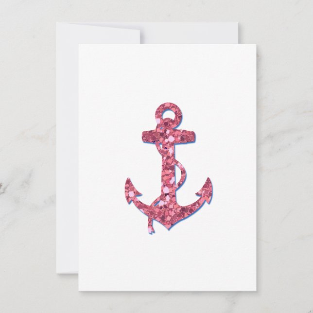 Meisjes, flauwvallen, roze glitter Anchor bedrukt (Voorkant)