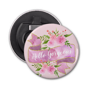 Meisjes  Floral Blush Pink Hallo Goudgoud Button Flesopener
