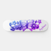 Meisjes Floral Butterfly gepersonaliseerd Persoonlijk Skateboard (Horizontaal)