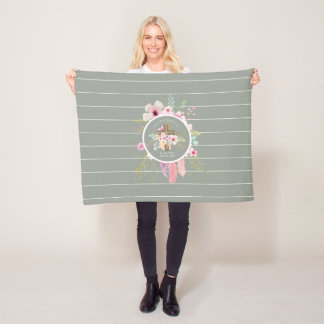 Meisjes Floral Cross Bautizo Baptism Roze Bloemen Fleece Deken