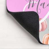 Meisjes Floral Gray Pink Peach Monogram Muismat (Hoek)