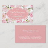 Meisjes  Floral roze Roses Peony gepersonaliseerd Visitekaartje (Voorkant / Achterkant)