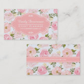 Meisjes  Floral roze Roses Peony gepersonaliseerd Visitekaartje (Voorkant / Achterkant)
