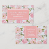 Meisjes  Floral roze Roses Peony gepersonaliseerd Visitekaartje (Voorkant / Achterkant)