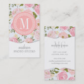 Meisjes  Floral roze Roses Peony gepersonaliseerd Visitekaartje (Voorkant / Achterkant)