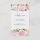 Meisjes  Floral roze Roses Peony gepersonaliseerd Visitekaartje (Achterkant)