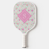 Meisjes Floral Roze Tea Cups Pattern Personalized Pickleball Paddle (Achterkant)