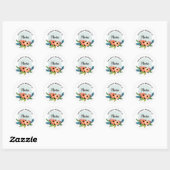 Meisjes Floral Waterverf Flowers Kinder Bookplate Ronde Sticker (Vel)