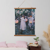 Meisjes Flowers Lantern Classic Fine Art Hangend Wandkleed (Slaapkamer)