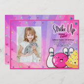 Meisjes Foto Bowling Tie Dye Feestje Kaart (Voorkant / Achterkant)