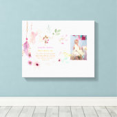 Meisjes FOTO Doop Doop Cadeau Spreuken 31:25 Canvas Afdruk (Insitu (Houten vloer))