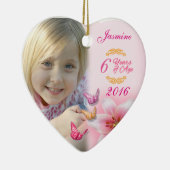 Meisjes Foto Keramisch Hart Ornament Keepsake (Rechts)