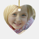 Meisjes Foto Keramisch Hart Ornament Keepsake (Achterkant)