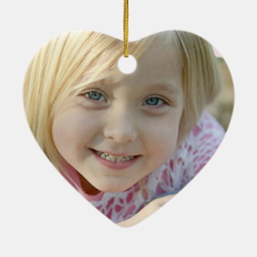 Meisjes Foto Keramisch Hart Ornament Keepsake (Achterkant)