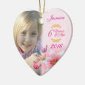 Meisjes Foto Keramisch Hart Ornament Keepsake (Links)