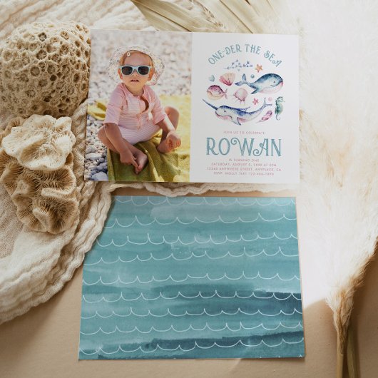 Meisje's Foto One-der the Zee Verjaardagsuitnodigi Kaart