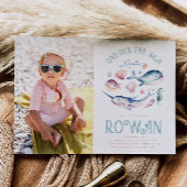 Meisje's Foto One-der the Zee Verjaardagsuitnodigi Kaart