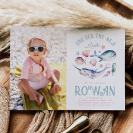 Meisje's Foto One-der the Zee Verjaardagsuitnodigi Kaart