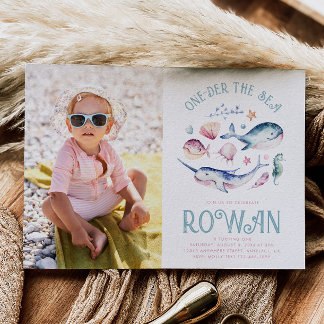 Meisje's Foto One-der the Zee Verjaardagsuitnodigi Kaart