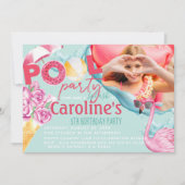 Meisjes Foto Pool Party Verjaardag Kaart (Voorkant)