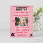 Meisjes Foto roze Gezochte verjaardag Kaart (Staand voorkant)