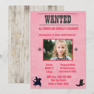 Meisjes Foto roze Gezochte verjaardag Kaart