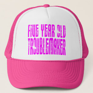 Meisjes Funny Birthdays Vijf jaar oude troublemake Trucker Pet