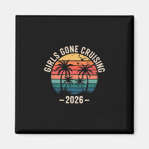 Meisjes Gaan Cruisen 2026 Palmboom Cruise Vakantie Magneet