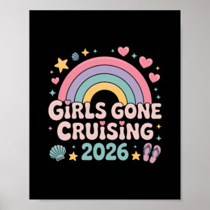 Meisjes gaan cruisen 2026 Regenboog Retro Cruise V Poster