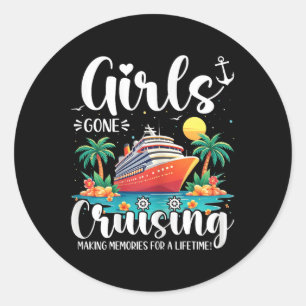 Meisjes gaan cruisen en maken herinneringen voor e ronde sticker