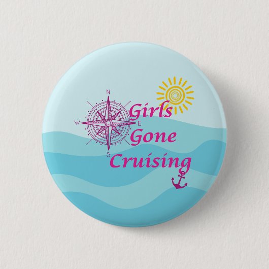 Meisjes gaan cruisen ronde button 5,7 cm (Voorkant)
