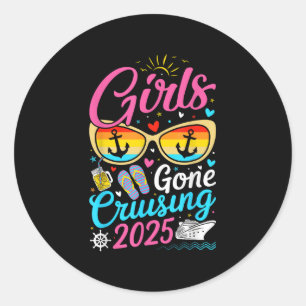 Meisjes Gaan Cruisen Vakantie 2025 Feest Cruise Ronde Sticker