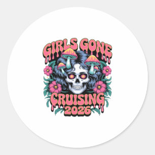 Meisjes Gaan Cruisen Vrouwen Schedel Skelet 2026 C Ronde Sticker