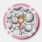 Meisjes gaan golfen poker chips (Achterkant)