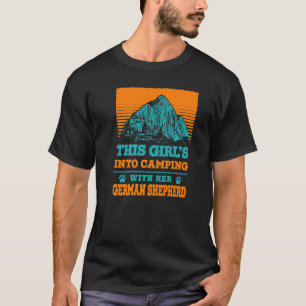 Meisjes gaan kamperen met haar Duitse herdershond T-shirt