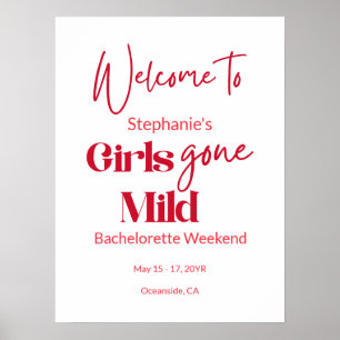 Meisjes gaan mild modern vrijgezellenfeest strandw poster
