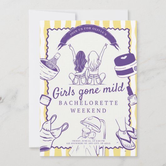 Meisjes gaan mild spa-dag vrijgezellenfeest kaart (Voorkant)