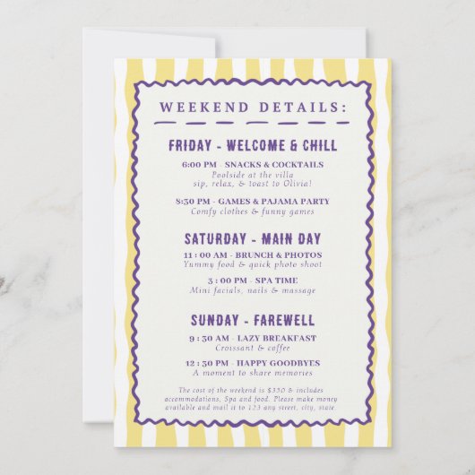 Meisjes gaan mild spa-dag vrijgezellenfeest kaart (Achterkant)