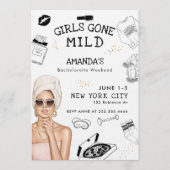 Meisjes gaan mild vrijgezellenfeest spa-itinerariu kaart (Voorkant)