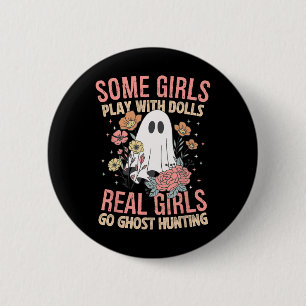 Meisjes gaan spookjacht paranormale avontuur geest ronde button 5,7 cm