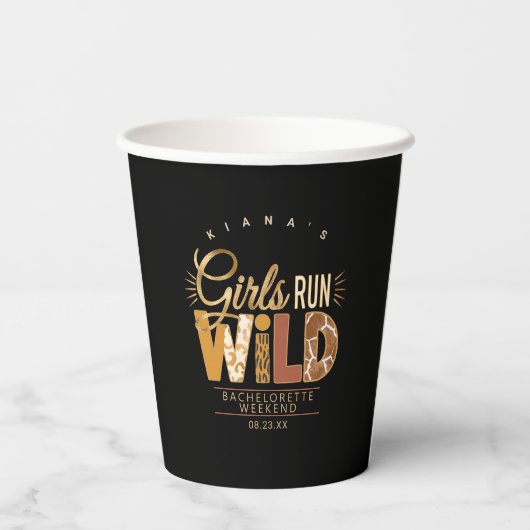 Meisjes Gaan Wilde Safari Bachelorette ID1148 Papieren Bekers (Achterkant)