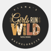 Meisjes Gaan Wilde Safari Bruidsmeisje ID1148 Ronde Sticker (Voorkant)