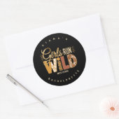 Meisjes Gaan Wilde Safari Bruidsmeisje ID1148 Ronde Sticker (Envelop)
