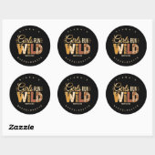 Meisjes Gaan Wilde Safari Bruidsmeisje ID1148 Ronde Sticker (Vel)