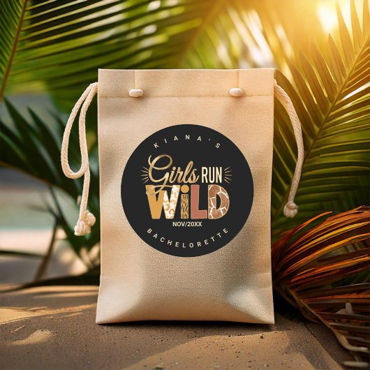 Meisjes Gaan Wilde Safari Bruidsmeisje ID1148 Ronde Sticker