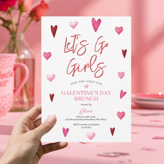Meisjes Galentine's Day Feest Brunch Diner Valenti Kaart