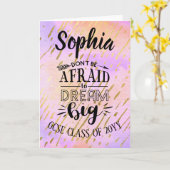 Meisjes GCSE Gefeliciteerd Persoonlijk DROOM GROOT Kaart (Gele Bloem)