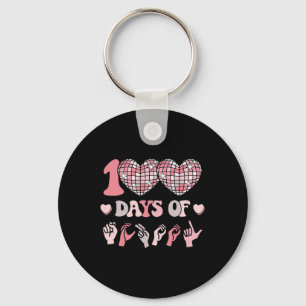 Meisjes Gebarentaal 100ste Dag van School Outfit A Sleutelhanger