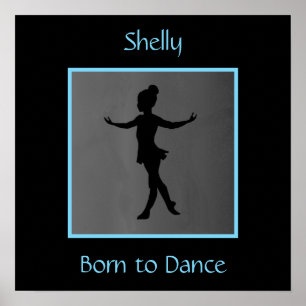 Meisjes "Geboren in Dance", gepersonaliseerd Poster