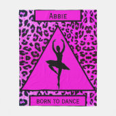 Meisjes "Geboren naar Dans" Dierenprintpapier Fleece Deken (Voorkant)